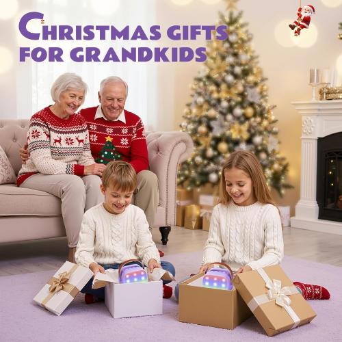Karaoke Machine for Kids, Portable Mini Speaker with 2 Wireless Microphones, 2026 TOP Kids Gifts for Girls Ages 3, 4, 5, 6, 7, 8, 9, 10, 12  Years Old, 4-12th Birthday Present Toy Party (Purple)
