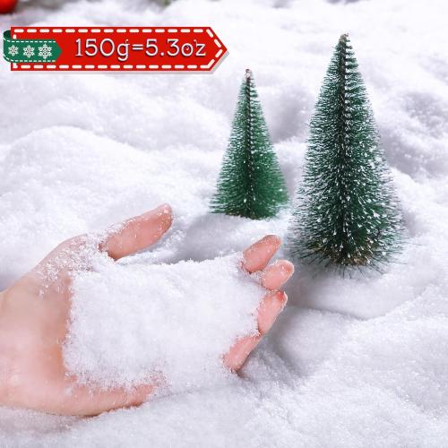 Kasyat Christmas Twinkles Snow 5.3oz/150g Fake Craft Decoration Artificial Flake Fake Snow Powder Filler for Christmas Party Decoration Supplies (White)