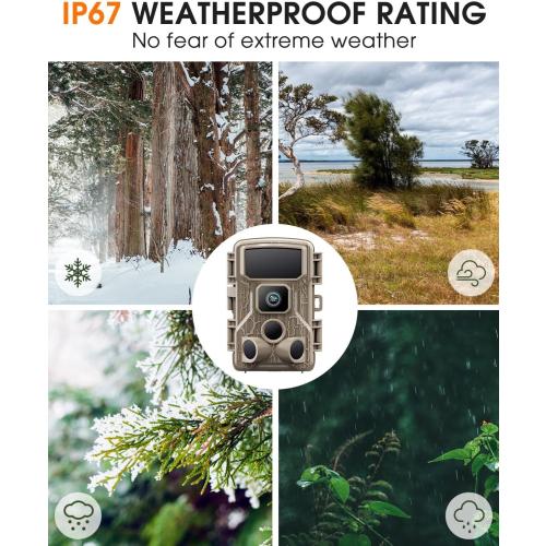 Trail Camera WiFi 4K 64MP with 64GB Memory Card 8 Batteries and Night Vision Ip67 Waterproof 130°Wide Angle 0.1s Trigger Speed, Suitable for Outdoor Wildlife Detection, Monitoring Game Cam
