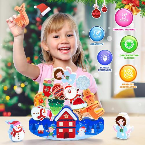 Stacking Toys for Kids 3-10: Boys Wooden Blocks Toy Birthday Gifts for 4 5 6 7 8 9 10 Year Old Kids Girls Toy Balance Competition Game for Kid Ages 5-7 Party Favors