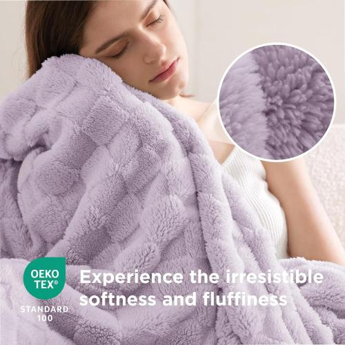 60x80 Lavender Bedsure GentleSoft Twin Blanket for Bed Lavender Fog - Super Soft Cozy Blankets for Women Men Girls, Cute Fuzzy Fleece Throws for Bedroom Couch, 60x80 Inches