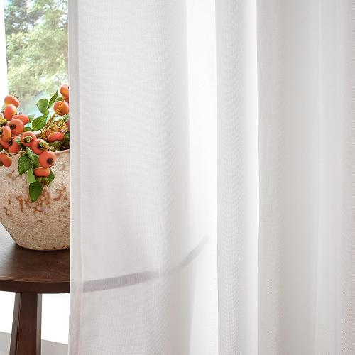 jinchan Linen Textured Curtain 84 Inch Long for Living Room Light Filtering Thermal Insulated Grommet Top Window Drape for Bedroom 52 W x 84 L White 1 Panel