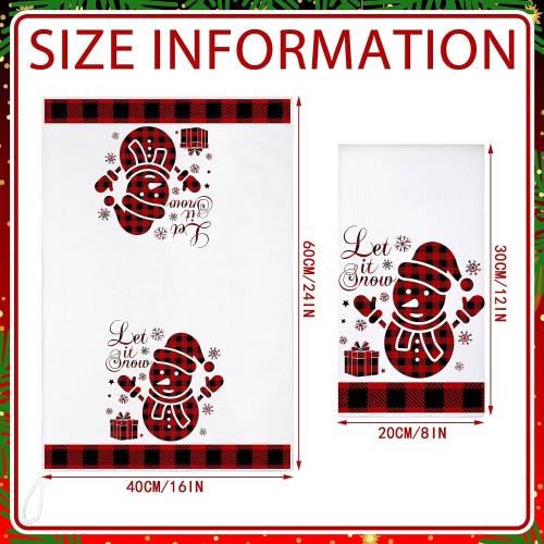 Sratte 6 Pcs Winter Kitchen Towels Snowman Gnome Truck Dish Towel Absorbent Red Black Buffalo Plaid Bathroom Hand Towels Farmhouse Winter Tea Towel for Kitchen Bathroom Decoration Housewarming Gift