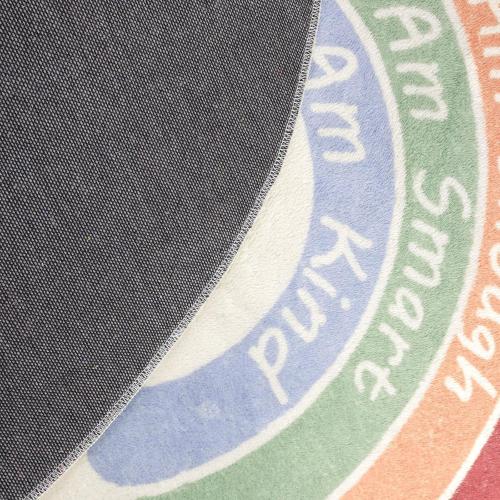 Topotdor Boho Rainbow Round Rug,Washable Kids Rug Ultra Soft Colorful Nursery Rug for Calming Corner Home Bedroom Playroom Decor,63 Round