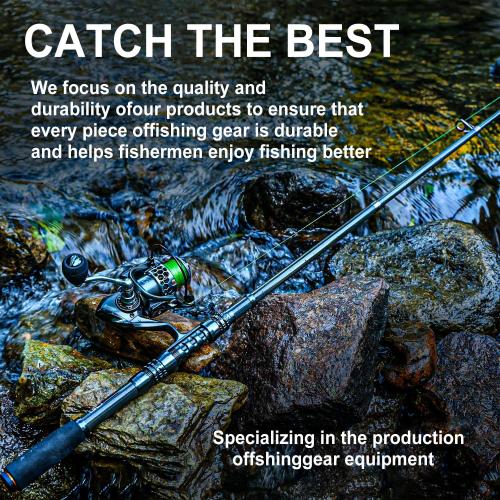Sougayilang Fishing Rod Reel Combo with Telescopic Fishing Pole Spinning Reel  for Travel Saltwater Freshwater Fishing ‼️MISSING carrier bag‼️