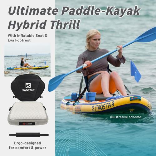 Wild 11'×36/11'6×34/12'6×33 Inflatable Paddle Board with Seat, One-Stop Premium SUP Board Gears, Tailored 5 Fins, Stable Inflatable Stand Up Paddle Boards for Youth/Adults of All Levels (NO TEST)