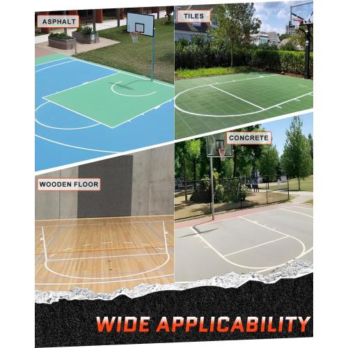 Basketball Court Marking Kit, Basketball Court Stencil Kit for Concrete Driveway and Asphalt | Quick Setup Corrugated Paper with Plump Bob Spray Guard | Regulation Size 39.6' X 21'