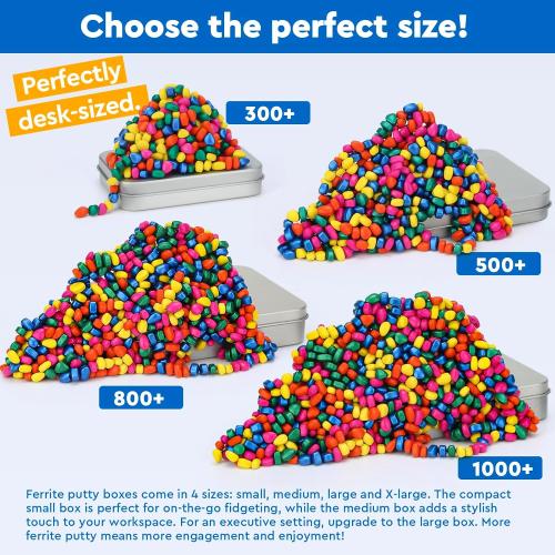 300  Original Ferrite Putty Multicolr, Sensory Stones, Adult Fidget Stress Relief Desk & Office Item, Ferrite Stones Stocking Stuffers Gifts