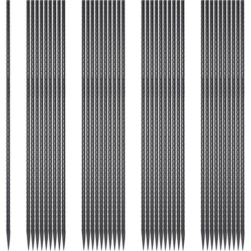 Rebar Stakes 24 Inch 40 Pack Straight Ground Stakes 1/4 Inch Diameter Heavy Duty Metal Spikes with Chisel Point End for Landscape Timber, Cement and Concrete Form, Black