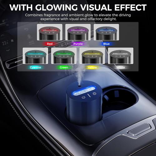 Waterless Essential Oil Diffuser with 100ml of Pure Essential Oil, Mini Scent Air Diffuser with 7 Color Lights, 100ml Large Capacity CarDiffuser, 3 Timers & 3Mist Levelsfor Home, Car, Office