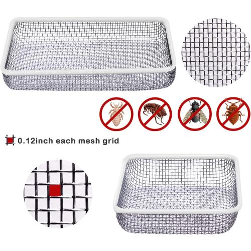 Eazy2hD RV Furnace Vent Cover Screen, Stainless steel mesh with Rubber