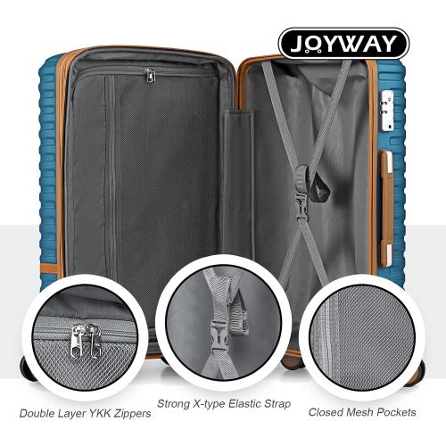 Joyway Carry On Luggage 20 Inch Expandable Suitcase with Spinner Wheel, 3 Piece Hard Shell Luggage Set with TSA Lock(Navy Blue)