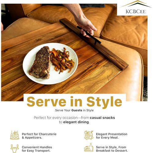 Noodle Board Stove Cover - Acacia Wood Stove Top Cover – Large Wood Cutting Board - Stove Top Covers for Electric Stove - Countertop Saver - Charcuterie Tray - Serving Board - Rustic Kitchen Decor