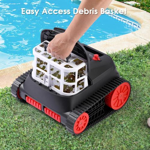 NIXBOT QP5 Robotic Pool Cleaner, Cordless Pool Vacuum for Inground Pools, Dual-Motor Turbine System, Robotic Pool Vacuum for Above Ground Pools with Wall Climing and Navigation Technology