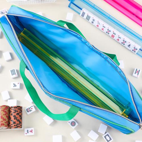 Aliceset Mahjong Rack Storage Bag 21 x 6.5 x 2 Inches Mahjong Gifts for Women Mah Jong Tile Bags with Zipper for Tiles and Pushers Rack Storage Bags Gifts Accessories(Only Bag)(Royal Blue)