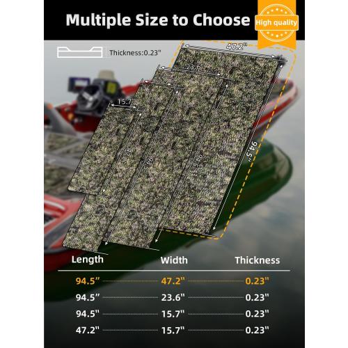 FOCEAN Boat Flooring EVA Foam Boat Decking Camo Marine Flooring Self-Adhesive Marine Mat for Motorboat RV Yacht Kayak 94.5 x 47.2/23.6/15.7