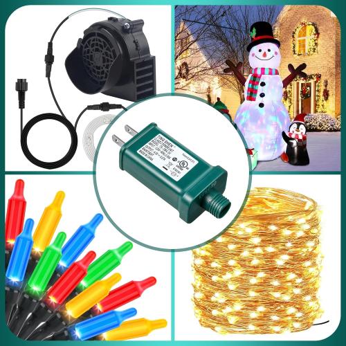 Enhon 4.5V 3W LED Power Supply, TS-3W4.5V UL Listed LED Transformer Replacement Class 2 Power Supply, Low Voltage Transformer US Plug Adapter for Christmas Tree Light and LED String Light, Green