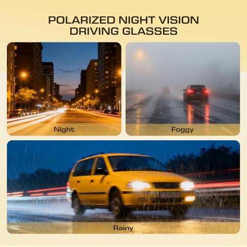 Night Vision Glasses for Driving Anti-Glare Fit-Over Eyewear Night Driving Glasses for Men/Women