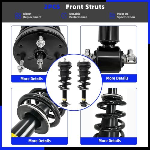 Generic 19353951 580-435 2Pcs Front Struts Shock Absorber Assembly w/Magnetic with Electronic Suspension Compatible with 2007-2014 Cadillac Escalade Chevy Tahoe Suburban Gmc Yukon Sierra 1500