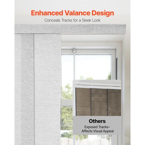 VEVOR Panel Track Blinds, Extendable Track from 45.8 in to 86 in W, Trimmable Panel Curtains Up to 96 in H, Adjustable Vertical Panel Blinds for Sliding Doors, Patio Doors, Room Divider, Window, Gray