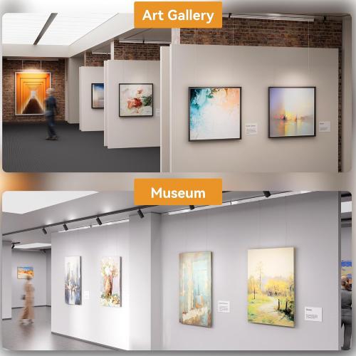Picture Rail Hanging System 47 inch - Heavy Duty Picture Hanging Kit Mounted on Wall/Ceiling with 2 Picture Rails 47 inch, 4 Nylon Cords, 4 Hooks, Hardwares for Home, Office, Museum, Art Galleries