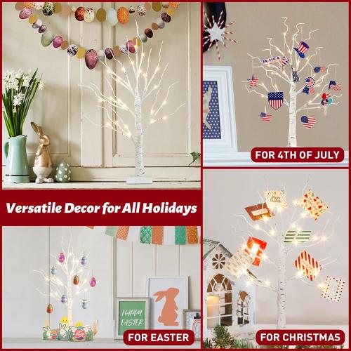 PEIDUO Christmas Decorations, 22 Inch Gift Card Tree Holder with 8 Clips and 8 Xmas Cards, Lighted Tabletop Money Tree, for Christmas,Birthday Wedding,Battery Powered, 6H/18H Timer (White)