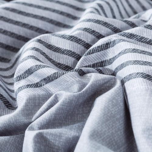 Andency Full Size Blue Comforter  Gray and Blue Patchwork Striped Comforter, Soft Down Alternative Comforter Bedding