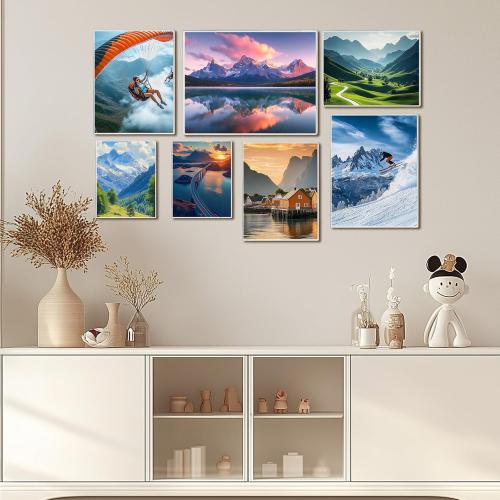 16 x 24 Acrylic Picture Frame, Horizontal/Vertical Clear Photo Frame for Wall with Tape, No Drilling Floating Hanging Frameless Picture Frame, Wall Mount Sign Holder 16x24 for Home, School, Office