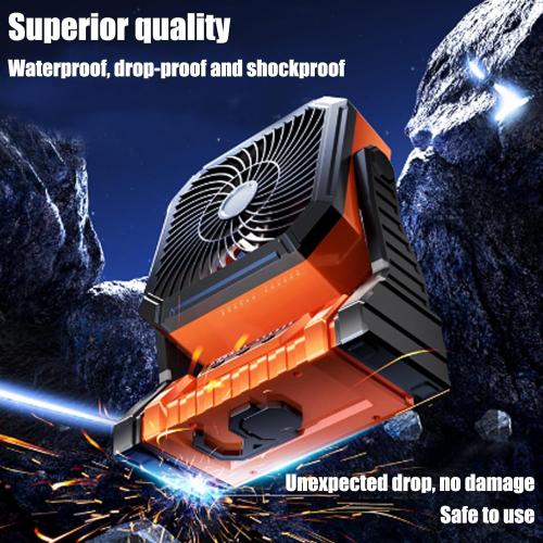 Camping Fan Rechargeable, Rechargeable Fan 20000mah Battery Powered Fans with LED Lantern and Hook, Camping Essentials for Tent, Travel, Car (Orange)