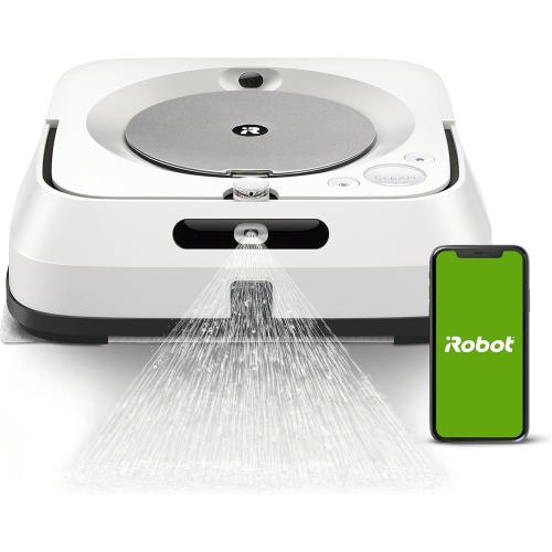 USED NEEDS CLEANING iRobot Braava Jet M6 (6110) Ultimate Robot Mop- Wi-Fi Connected, Precision Jet Spray, Smart Mapping, Works with Alexa, Ideal for Multiple Rooms, Recharges and Resumes, White