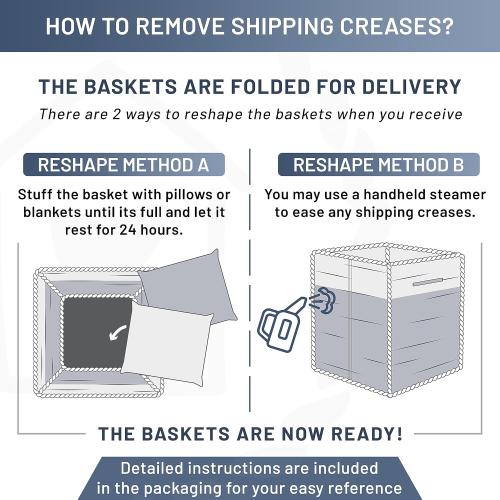 NaturalCozy 13 Inch Cube Storage Bins Cotton Rope Woven Baskets for Organizing 3-Pack | 13 x 13 Storage Cubes | Fabric Square Storage Baskets for Shelves Organizer, Kids Toy Bins, Closet Baby Nursery