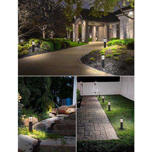 SUNVIE 8-Pack Low Voltage Pathway Lights 3W LED Landscape Pathway Lighting 3000K Warm White CRI 90  Landscape Lights Wired 12-24V Aluminum Bollard Path Lights for Walkway Yard Garden, ETL Listed Cord