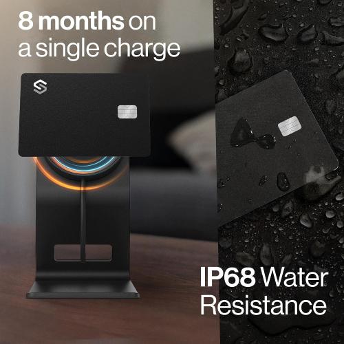 SPOTMINDERS Apple MFi Certified Wallet Tracker PRO Works with Apple Find My IP68 Rechargeable Tracking Card for Wallet Luggage Passport 0.07in Slim Credit Card Design Item Finder