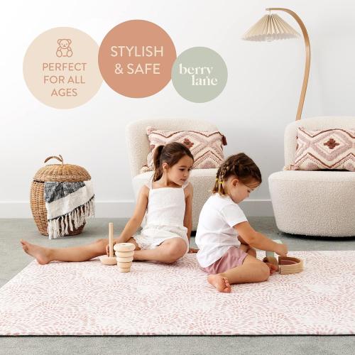 Baby Play Mat for Infants | One-Piece Reversible Foam Floor Mat | Large | Eco-Friendly | Extra Soft | Thick | Non-Toxic | Toddlers | Kids (Pink Petal/Gray Storm, Large)