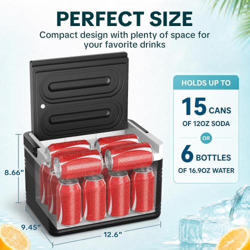 8L Golf Cart Cooler with Mounting Bracket Kit, Golf Cart Ice Chest for Club Car DS, EZGO TXT, and Yamaha G22/G29 Golf Carts, Portable, Long-Lasting Cooling, Easy to Install