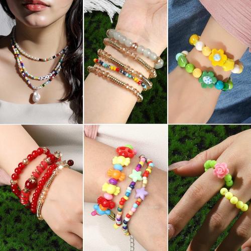 FANDAMEI 1mm Elastic Bracelet String Cord, Crystal Stretch Bead Cord for Bracelets Jewelry Making, Clear Stretchy Elastic String for Beading, Transparent Thread for Bracelet Necklace Making