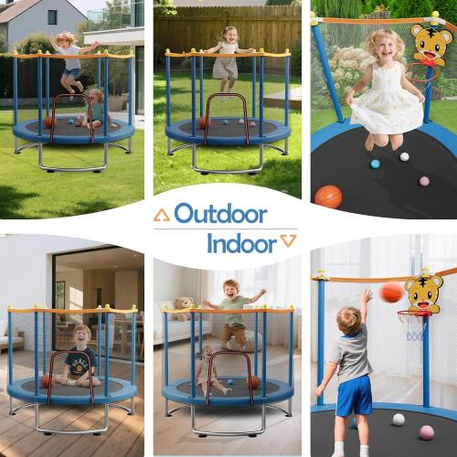 Trampoline for Kids, Upgrade Full Anti-Rust Toddler Trampoline with Net