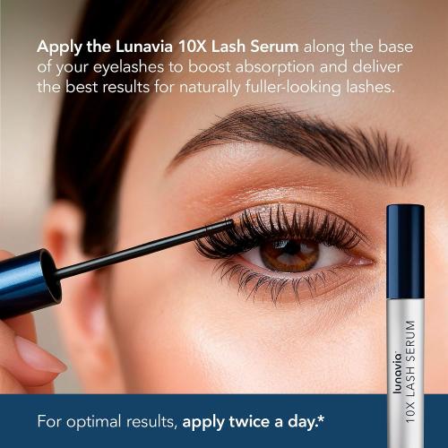 10X Lash Serum - Eyelash Serum with Peptide & Botanical Lash Conditioner for Healthier, Stronger-Looking Lashes - Nourishing Lash Serum with Ginseng Extract for Daily Lash Care