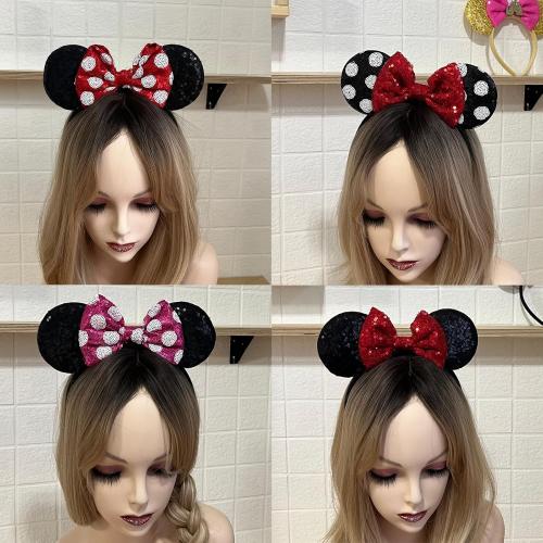 Mouse Ears Headbands Fashion Shiny Bows Mice Ears Birthday Parties Themed Events (Black, Onesize)