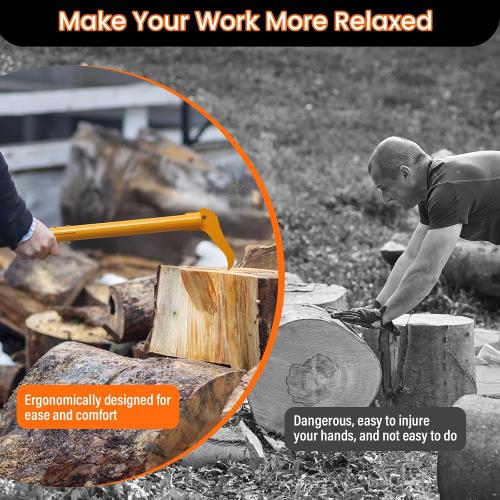 Hookaroon,29 inch Heavy Duty Manganese Steel Pickaroon with Anti-Slip Handle for Lifting Rotating Dragging Stacking Logs Moving Wood Firewood Tool Forestry Tools