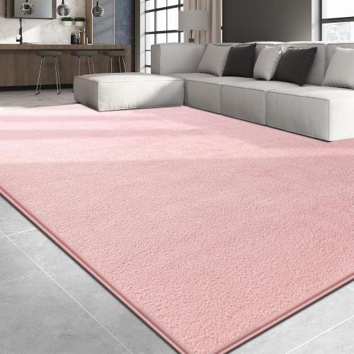 Size 6x9 Large  Color Pink Area Rugs for Living Room Bedroom, 6x9 Feet Pink Rug, Minimalist Modern Shag Rug, Soft Thick Comfy Memory Foam Indoor Carpet, Non-Slip Washable Rug for Boys Girls Dorm Nursery Room Home Decor