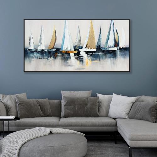 Canvas Wall Art Abstract Wall Decor Sailboat Picture Framed Artwork Modern Aesthetic Suitable for Living Room Bedroom and Office Home Wall Decor 20x40