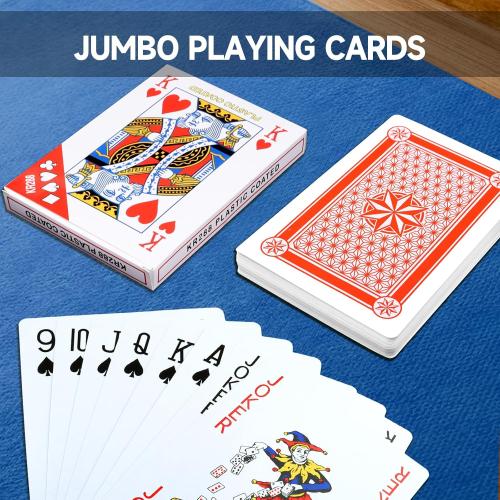 GSE Games & Sports Expert Jumbo Playing Cards, Large Oversized Playing Cards, Huge Poker for Adults, Seniors, Casino Party Decorations