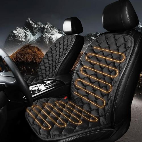 Heated car seat cushion, black. (Used see the pictures; no test)