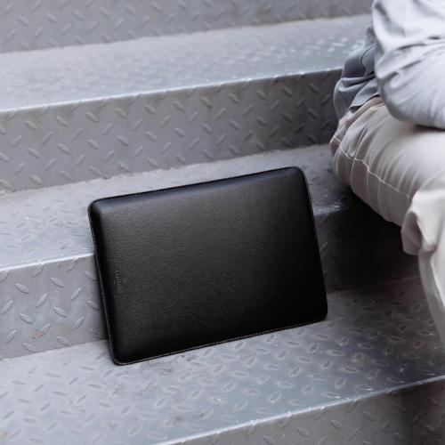 Black Comfyable Laptop Sleeve 13 Inch Precisely Compatible with MacBook Air M4 2025-2018 & MacBook Pro M2 2022 M1 2020-2016, Faux Leather Cover Case, Black