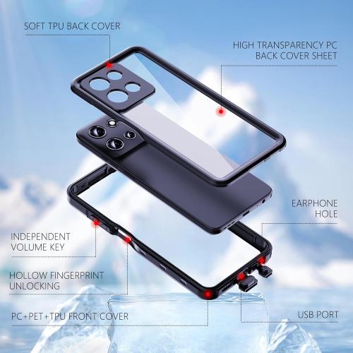 for Motorola Moto G 5G 2025 Case with Built-in Screen Protector, Waterproof Case Rugged Full Body Underwater Dustproof Shockproof Drop Proof Protective Cover, Black