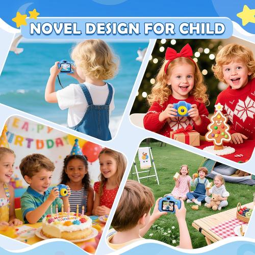 Desuccus Kids Camera Toys Christmas Birthday Gifts for Boys and Girls Kids Toys 3 4 5 6 7 8 9 Year Old HD Digital Video Camera for Toddler with 32GB SD Card (Blue)