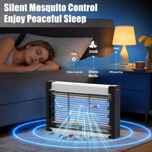 Indoor Bug Zapper, 20W Insect Killer & Mosquito Trap with UV Light, 3-Lamp Electric Fly Zapper for Home, Kitchen, Bedroom & RV