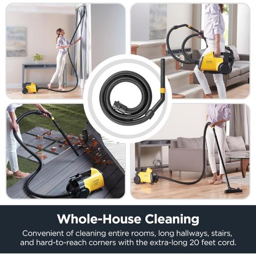 Eureka 3670M Canister Cleaner, Lightweight Powerful Vacuum for Carpets and Hard floors, w/ 5bags,Yellow