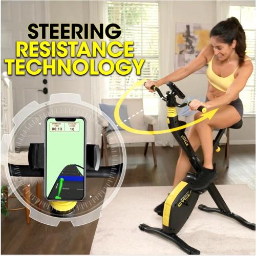 STEALTH GAME CYCLE: Full-Body Workout X-Bike, Gamified Cardio with 5 Free Games, Foldable Magnetic Cycle, Phone Holder   Free Fitness App (Optional Premium Subscription)